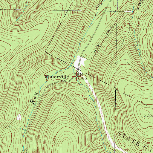 Topographic Map of Minerville, PA