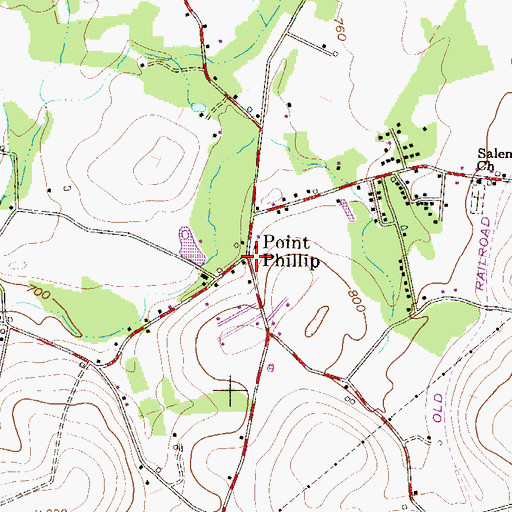 Topographic Map of Point Phillip, PA