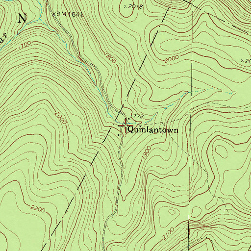 Topographic Map of Quinlantown, PA