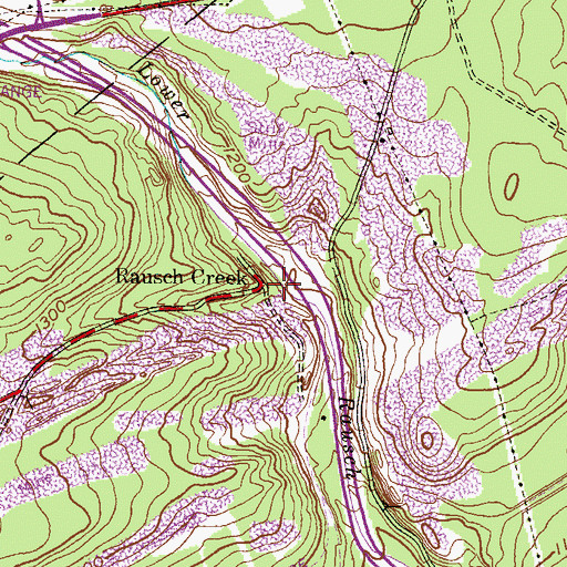 Topographic Map of Rausch Creek, PA