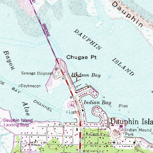 Topographic Map of Hudson Bay, AL