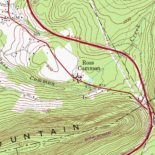 Topographic Map of Ross Common, PA