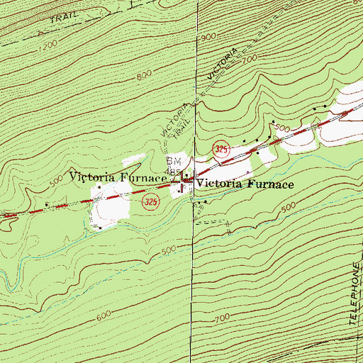 Topographic Map of Victoria Furnace, PA