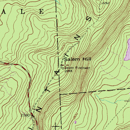 Topographic Map of Salem Firetower, PA