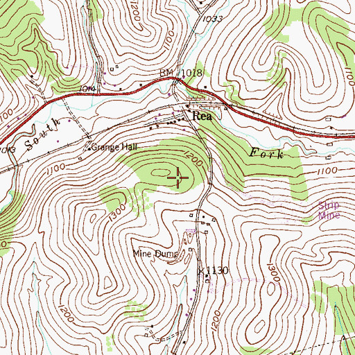 Topographic Map of Rea Block Field, PA