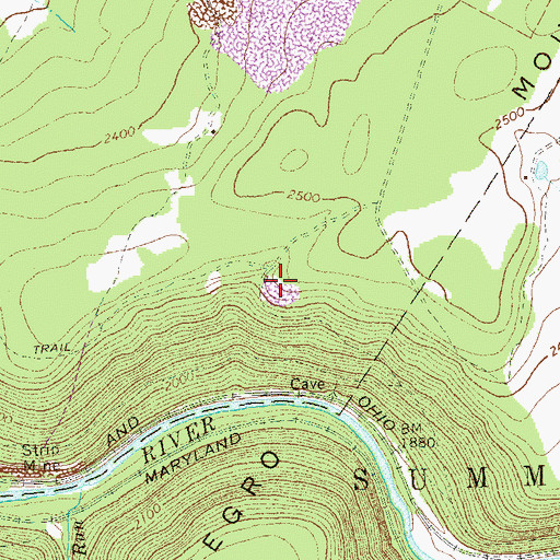 Topographic Map of Best Lookout, PA
