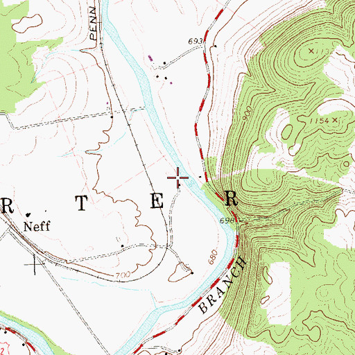 Topographic Map of Aqueduct School, PA