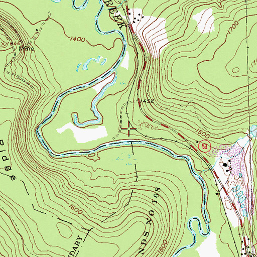 Topographic Map of Irvona Bridge, PA