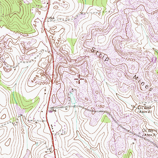 Topographic Map of Miller Airport (historical), PA