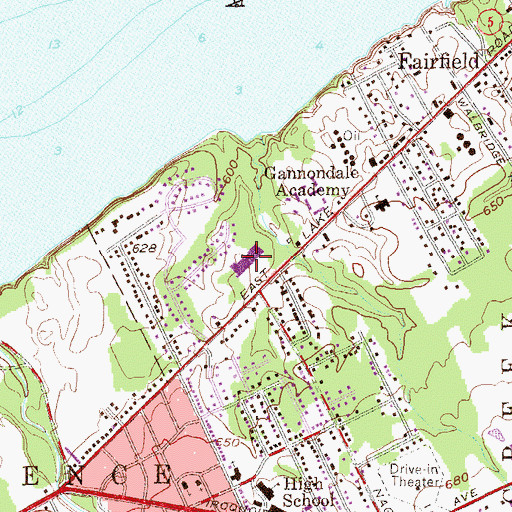Topographic Map of Harborcreek Mall, PA