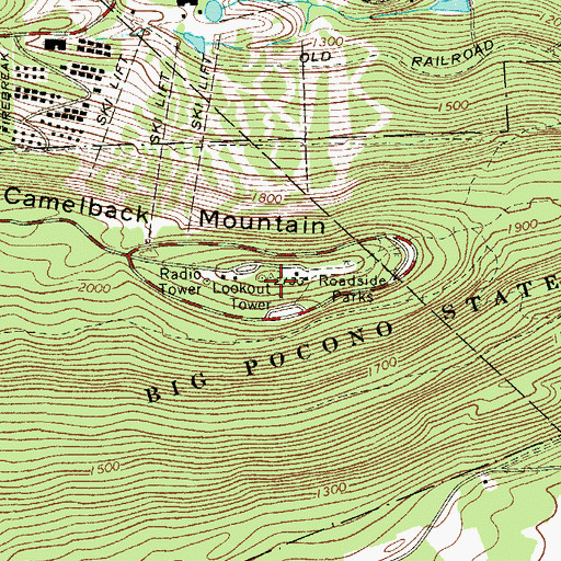 Topographic Map of Big Pocono Overlook, PA