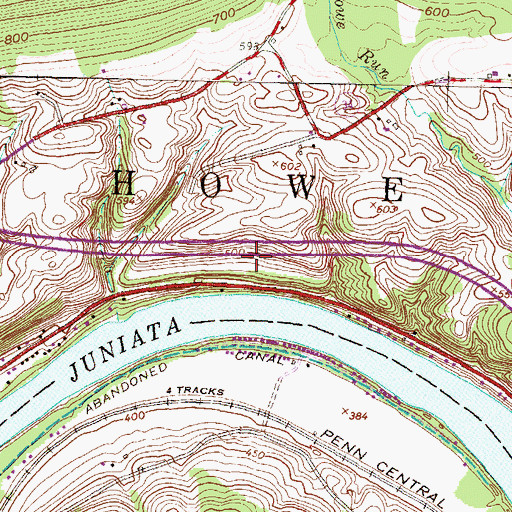Topographic Map of Juniata River Overlook, PA