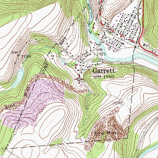 Topographic Map of South Side School, PA