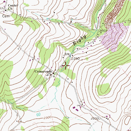 Topographic Map of Crossroad School, PA