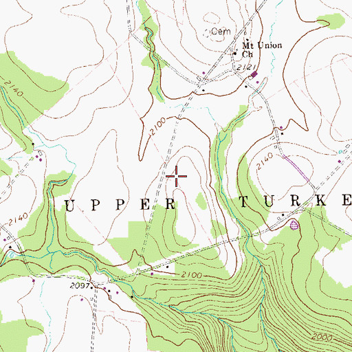 Topographic Map of Mount Union School, PA