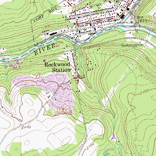 Topographic Map of Marker School, PA