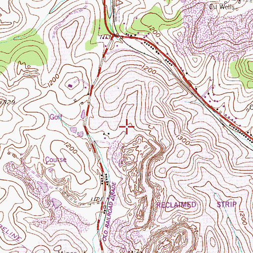 Topographic Map of Shaw Mine, PA