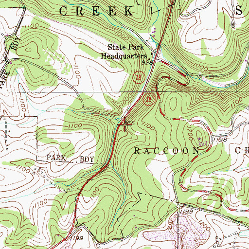 Topographic Map of Frankfort Springs (historical), PA
