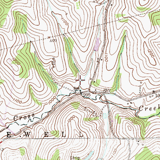 Topographic Map of Cross Creek County Park, PA