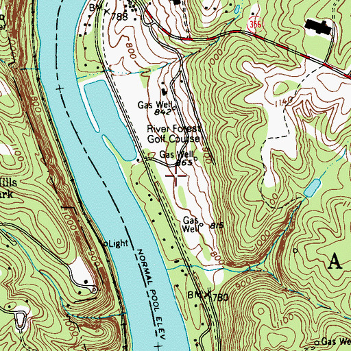 Topographic Map of Glencairn, PA