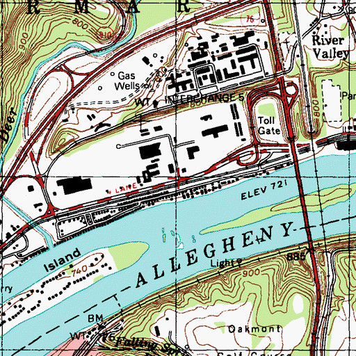 Topographic Map of Denny, PA
