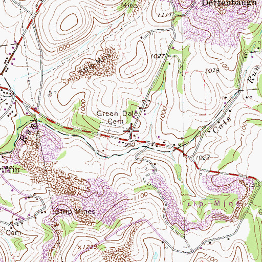 Topographic Map of Mennonite Church, PA