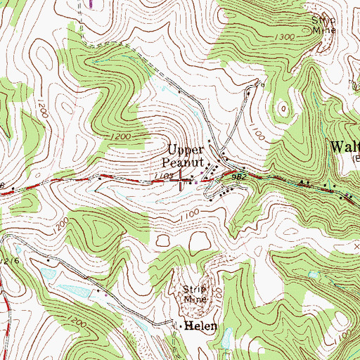 Topographic Map of Edna School (historical), PA