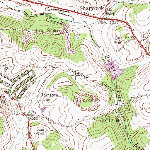 Topographic Map of Shamrock Station (historical), PA