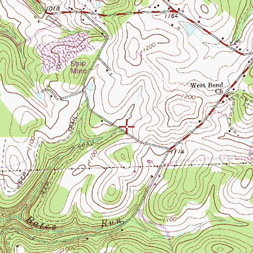 Topographic Map of West Bend School (historical), PA