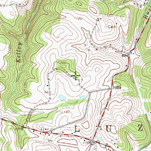 Topographic Map of Sara, PA
