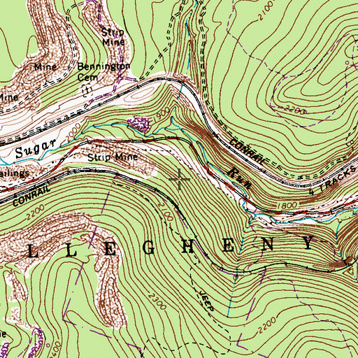 Topographic Map of Allegrippus, PA