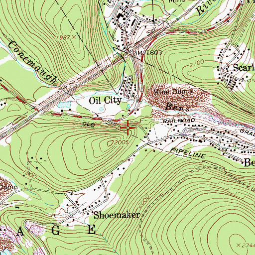 Topographic Map of Myra, PA