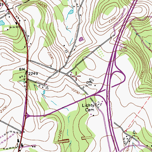 Topographic Map of Maple Grove School (historical), PA