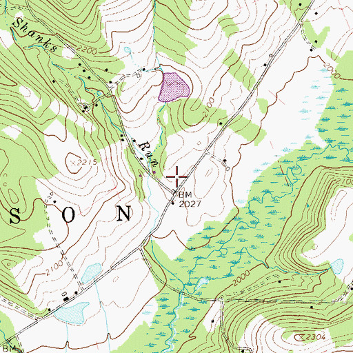 Topographic Map of New Fountain School (historical), PA
