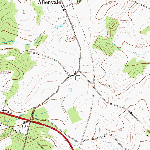 Topographic Map of Kesslerville, PA