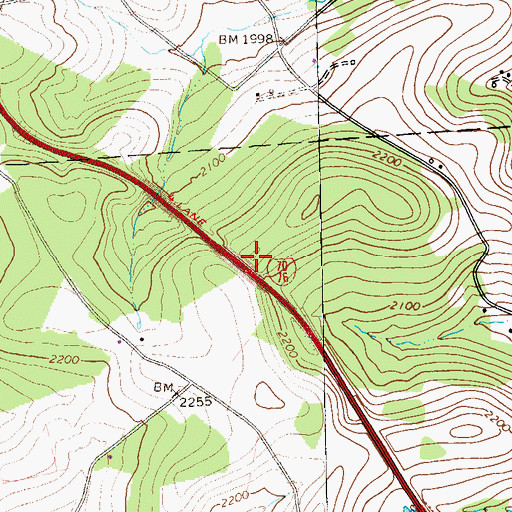 Topographic Map of Quemahoning Tunnel (historical), PA