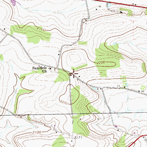 Topographic Map of Samuels School, PA