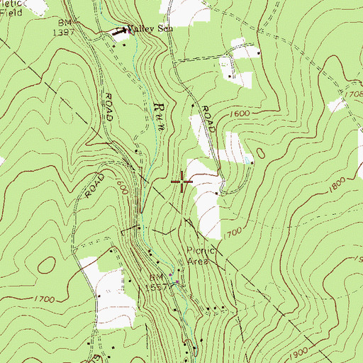 Topographic Map of Rectors Mill, PA