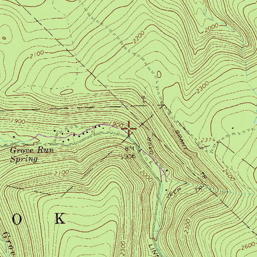 Topographic Map of Bluestone, PA