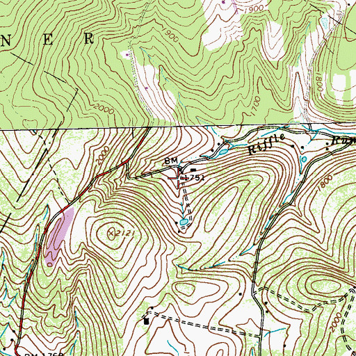 Topographic Map of Shunk, PA