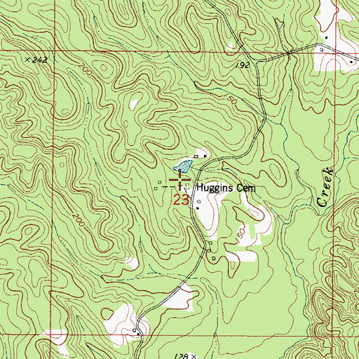 Topographic Map of Huggins Cemetery, AL