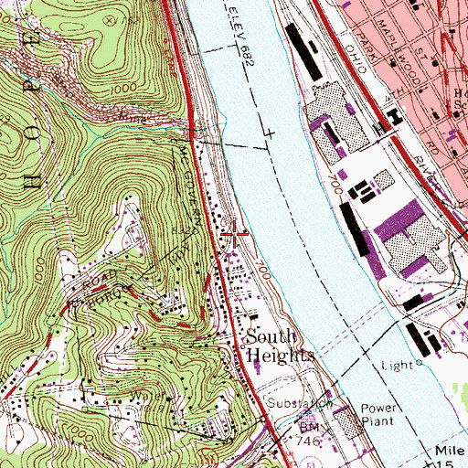 Topographic Map of Shannopin Station (historical), PA
