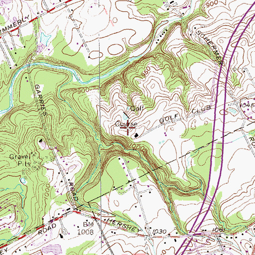 Topographic Map of Erie Municipal Golf Course, PA