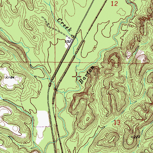Topographic Map of Huggins Creek, AL