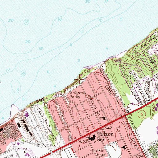 Topographic Map of Euclid Park, PA