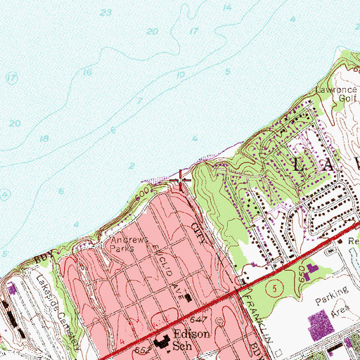 Topographic Map of Chautauqua Park, PA