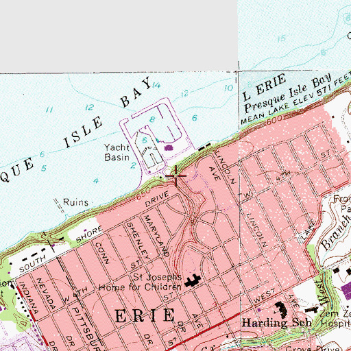 Topographic Map of Ravine Park, PA