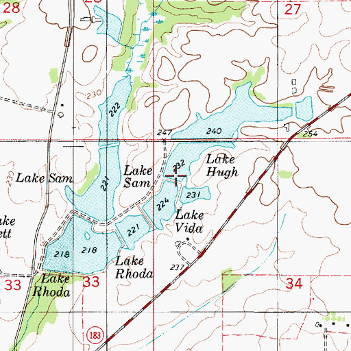 Topographic Map of Lake Hugh, AL