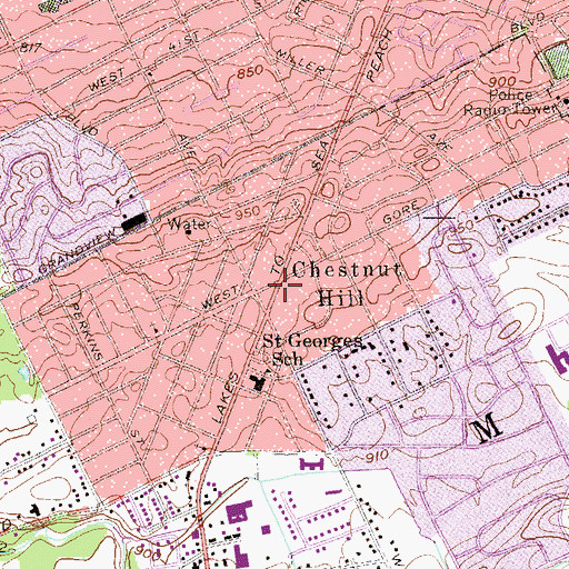 Topographic Map of Summit Plaza, PA