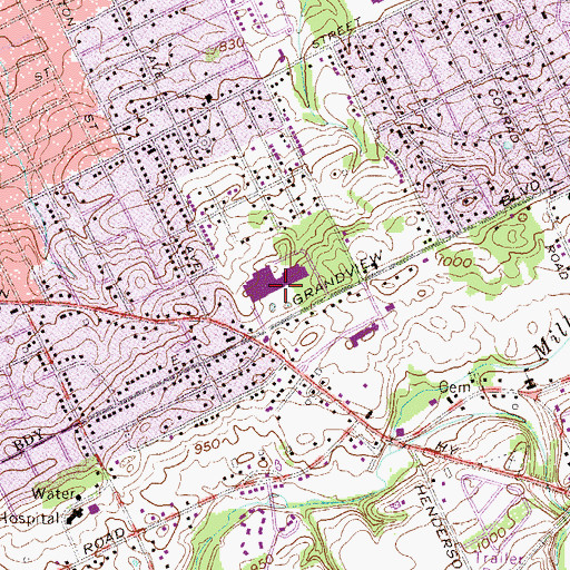 Topographic Map of Grandview Plaza, PA